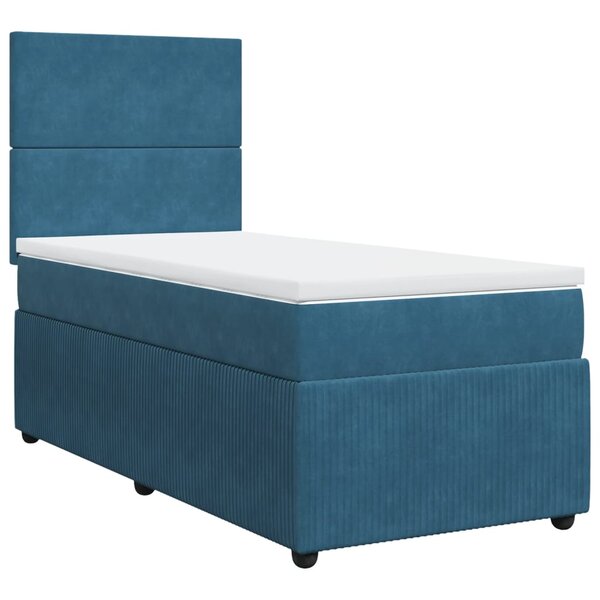 vidaXL Sommier à lattes de lit et matelas Bleu foncé 80x200 cm Velours