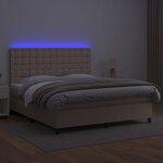 vidaXL Sommier à lattes de lit avec matelas LED Cappuccino 180x200 cm