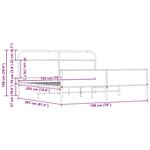 vidaXL Cadre de lit en métal sans matelas chêne sonoma 193x203 cm