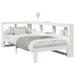 vidaXL Lit bibliothèque sans matelas blanc 90x190cm bois de pin massif
