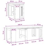 vidaXL Table à dîner 240 x 85 x 75 cm Bois d'ingénierie Chêne fumé