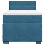 vidaXL Sommier à lattes de lit avec matelas Bleu foncé 100x200 cm