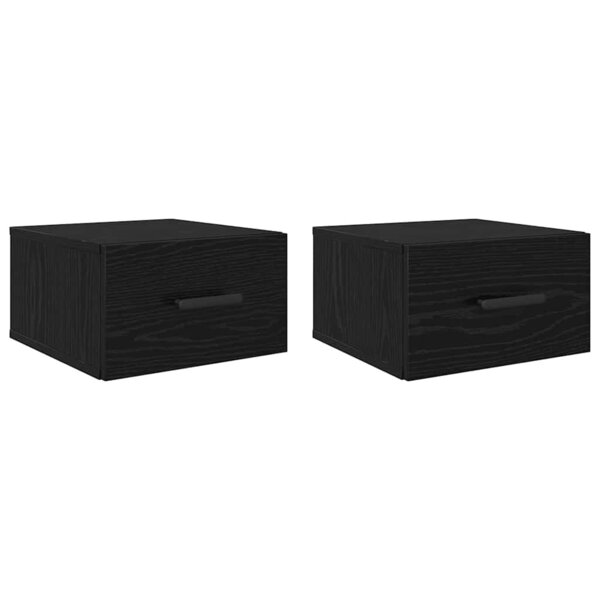 vidaXL Cabinet de chevet 2 Pièces Chêne noir 35 x 35 x 20 cm
