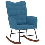 vidaXL Chaise à bascule avec repose-pied bleu velours
