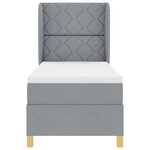 vidaXL Lit à ressorts avec matelas gris foncé 90x190 cm Gris clair