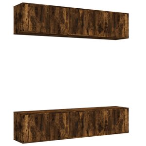 vidaXL Ensemble de meubles TV 6 Pièces Chêne fumé Bois d'ingénierie