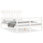 vidaXL Cadre de lit sans matelas blanc 140x190 cm bois massif