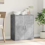 vidaXL Buffet gris béton 79x38x80 cm bois d'ingénierie