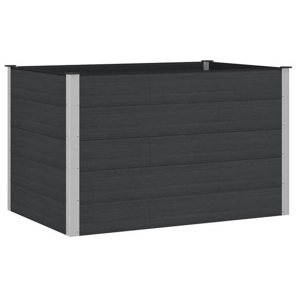 vidaXL Jardinière surélevée Noir 150 x 100 x 91 cm WPC et Aluminium