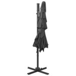 vidaXL Parasol de jardin à 4 niveaux avec mât en aluminium anthracite