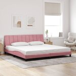 vidaXL Cadre de lit avec lumières LED rose 200x200 cm velours