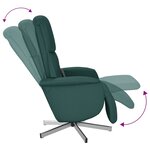 vidaXL Fauteuil inclinable de massage et repose-pieds vert foncé tissu