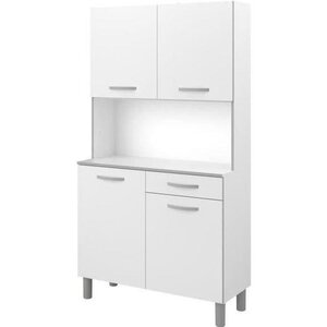 Buffet de cuisine - Blanc - 4 portes - 101 cm