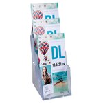 Distributeur De Prospectus 3 Compartiments Dl (10x21cm) - Cristal - Exacompta