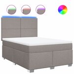 vidaXL Sommier à lattes de lit avec matelas Taupe 140x200 cm Tissu