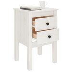 vidaXL Tables de chevet 2 Pièces Blanc 40x35x61 5 cm Bois de pin massif
