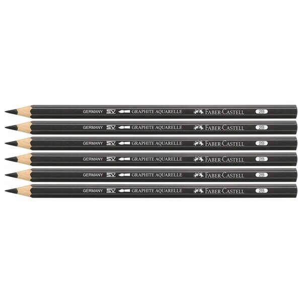 Crayon GRAPHITE AQUARELLE mine 3 3 mm 2B Noir x 6 FABER-CASTELL
