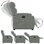 vidaXL Fauteuil inclinable de massage électrique gris clair velours