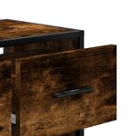 vidaXL Meuble TV chêne fumé 60x31x39 5 cm bois d'ingénierie et métal