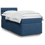 vidaXL Sommier à lattes de lit avec matelas Bleu 90x200 cm Tissu