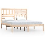 vidaXL Cadre de lit Bois de pin massif 140x190 cm