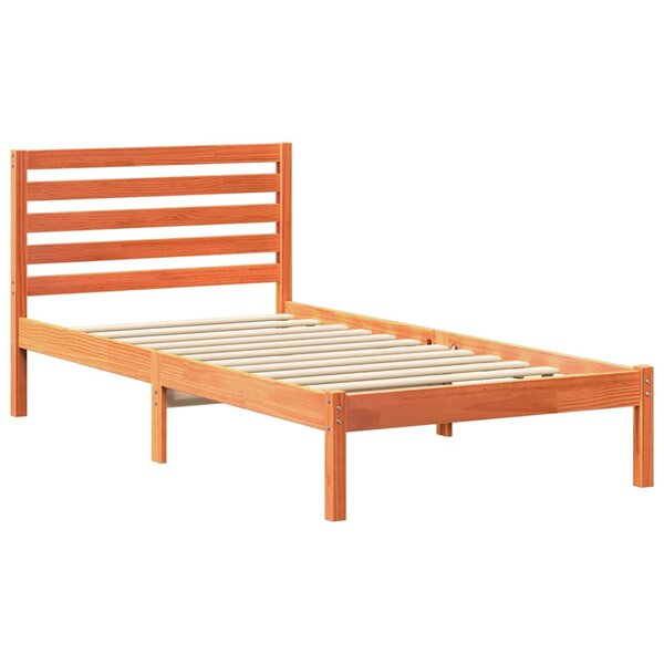vidaXL Cadre de lit Marron cire 90 x 200 cm Bois massif en pin