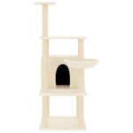 vidaXL Arbre à chat avec griffoirs en sisal crème 132 cm