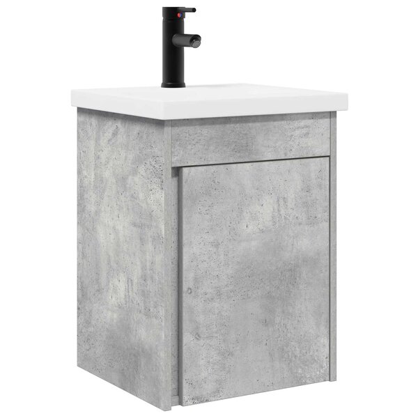 vidaXL Meuble de salle de bain avec robinet Gris béton
