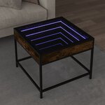 vidaXL Table basse avec LED Infinity chêne fumé 50x50x41 cm