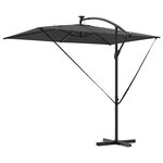 vidaXL Parasol banane à mât déporté Anthracite 294 x 200 x 254 cm