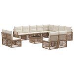 vidaXL Ensemble de canapé de jardin 13 Pièces Beige polyrotin