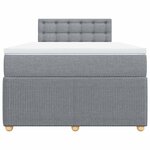 vidaXL Sommier à lattes de lit et matelas gris clair 120x190 cm tissu