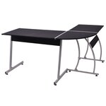 vidaXL Bureau d'angle en forme de L Noir