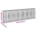 vidaXL Panier gabion avec couvercle 700x50x200 cm fer galvanisé