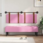 vidaXL Tête de lit suspendue Avec lumière LED Rose PU antique