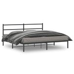 vidaXL Cadre de lit métal sans matelas et tête de lit noir 180x200 cm