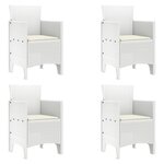 vidaXL Ensemble de Salle à Manger de Jardin de 5 Pièces Blanches Poly Rattan