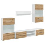 vidaXL Meubles TV et lumière LED 5 Pièces chêne artisanal bois ingénierie