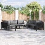 vidaXL Ensemble de canapé de jardin 6 Pièces Anthracite Acier