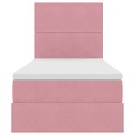 vidaXL Lit avec rangement et LED avec matelas Rose 90 x 190 cm Velours