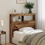 vidaXL Armoire tête de lit avec LED vieux bois 100x17x102 cm