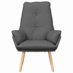 vidaXL fauteuil Gris foncé 69 x 74 x 93 cm Tissu et Contreplaqué
