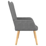 vidaXL Chaise de relaxation avec tabouret Gris foncé Tissu