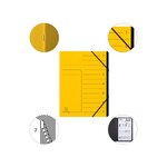 Trieur Agrafé Avec Élastiques Intérieur Noir 7 Compartiments - A4 - Jaune - X 10 - Exacompta