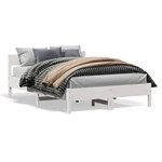 vidaXL Cadre de lit sans matelas blanc 120x200 cm bois de pin massif