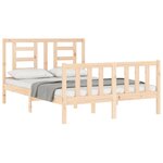 vidaXL Cadre de lit avec tête de lit 140x200 cm bois massif