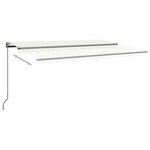 vidaXL Auvent automatique avec capteur de vent et LED 500x350 cm Crème