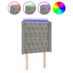 vidaXL Tête de lit à LED Gris clair 83x16x118/128 cm Velours