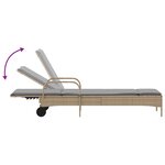 vidaXL Chaises longues avec coussins lot de 2 beige résine tressée