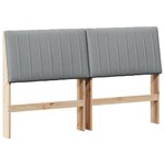 vidaXL Tête de lit capitonnée Gris clair 160 cm Pin massif